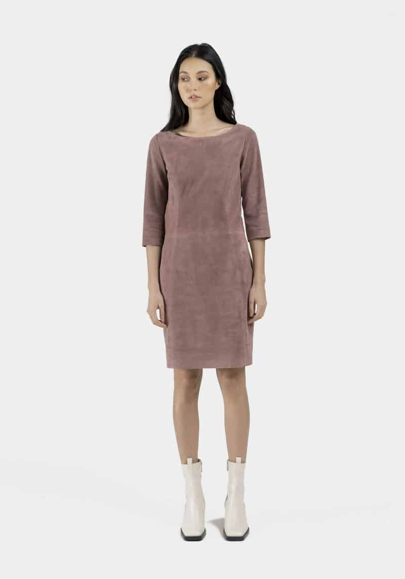 Porto-dress-pink-stretch-suede-front