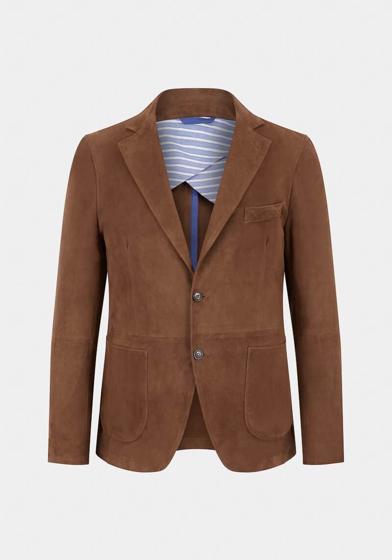 Herald-blazer-elegant-cintre-daim-chevre-velours-marron