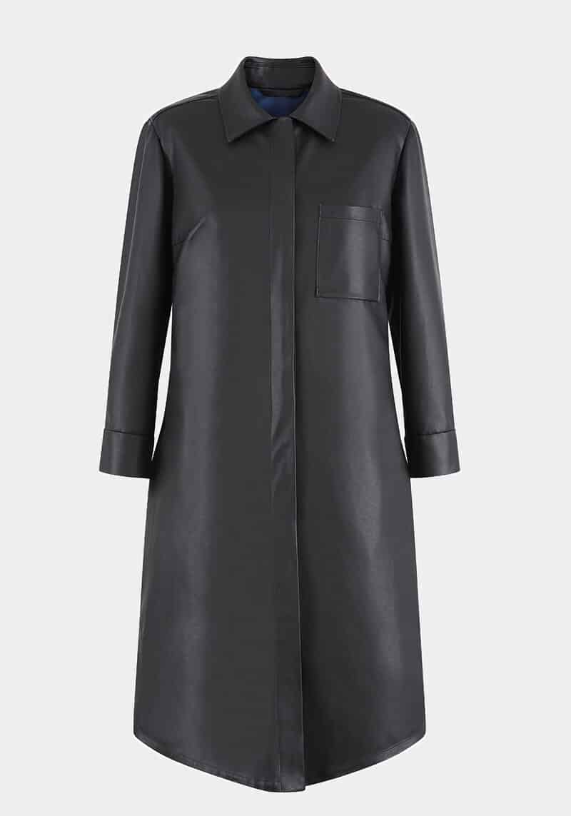 Venus-shirt-dress-elegant-light-leather-vegan-black