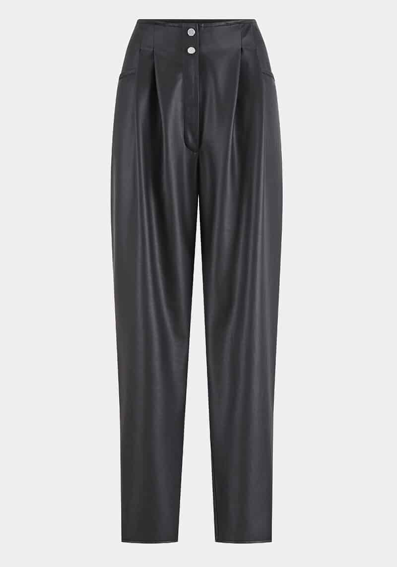 Verona-pantalon-taille-haute-coupe-droite-cuir-vegan-noir