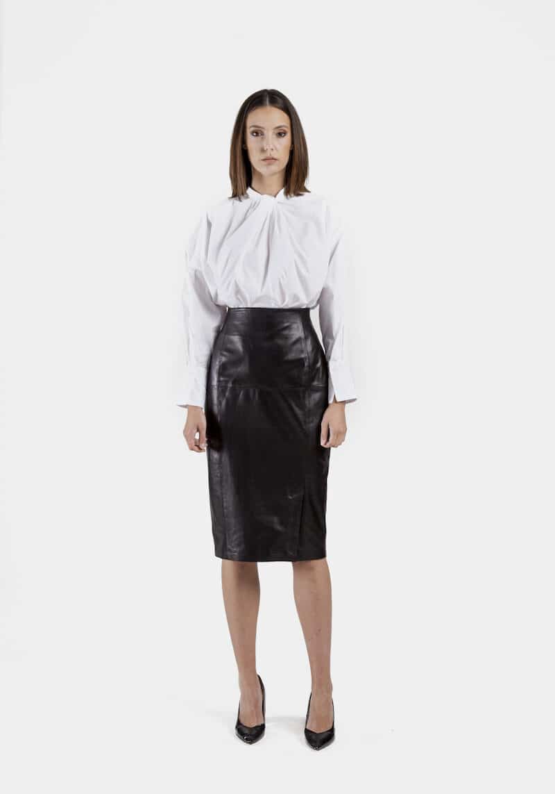 Armel-skirt-lambskin-plunging-black-front