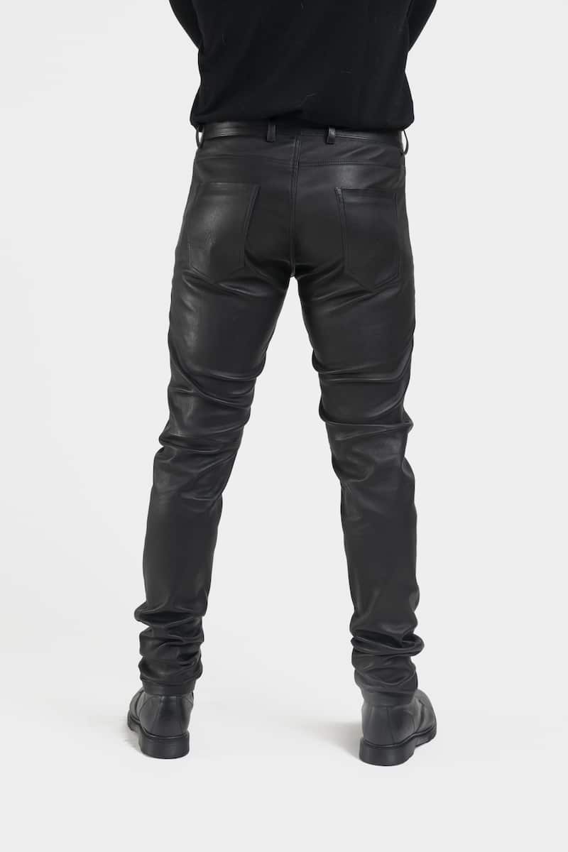 Pantalon Cuir Jeans Pantalon Culotte Bluf Noir Cuir Homme S