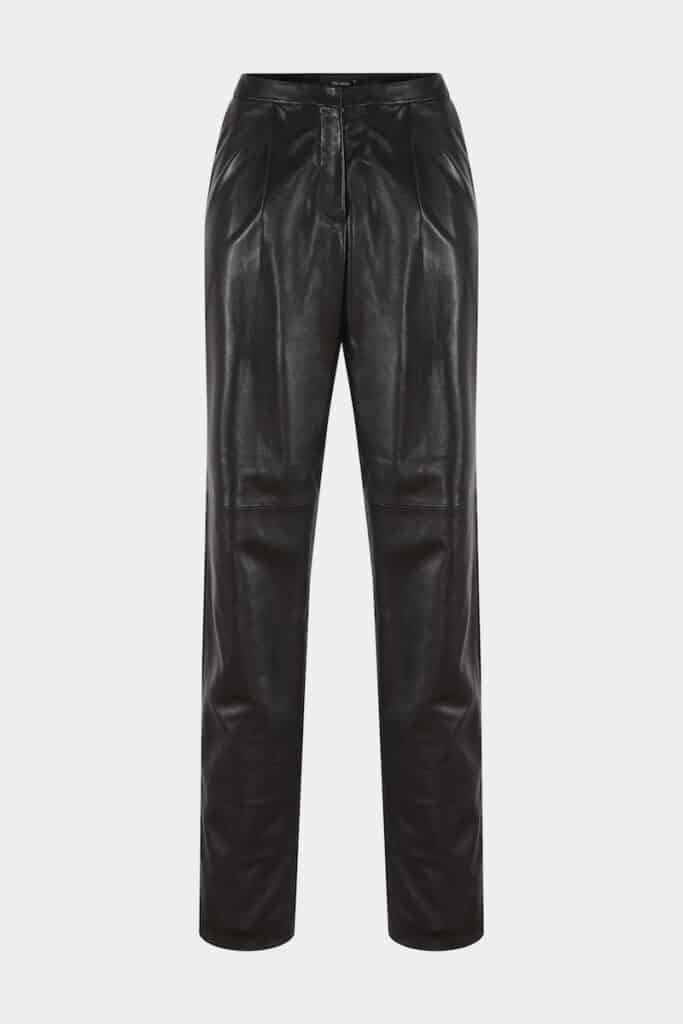 Pantalon Large En Cuir D'agneau Jitrois Taille 38 Couleur Moutarde - Occasion Très Bon état