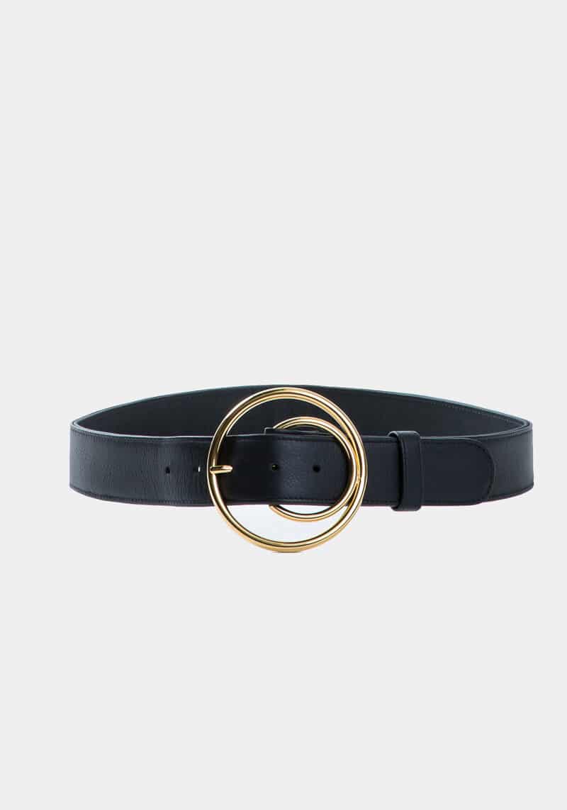 cybele-ceinture-noire-boucle-ronde-gold-cuir-veau-pleine-fleur-face