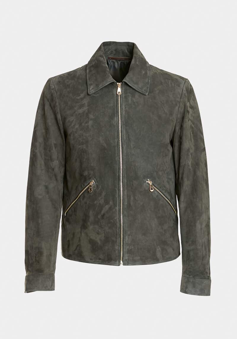 Come-elegant-technical-jacket-collar-shirt-suede-metis-velvet-grey-green