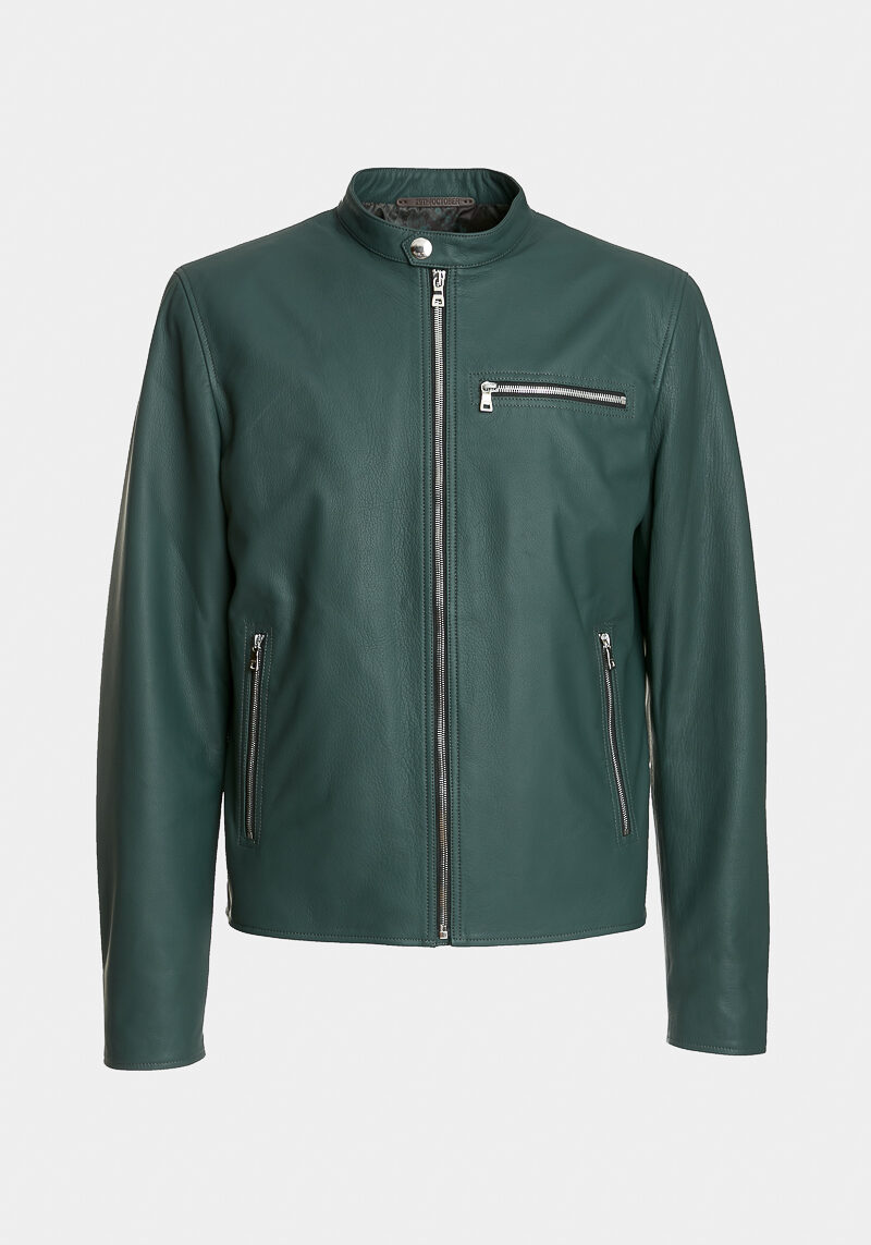 Connor-chaqueta-biker-elegante-puro-cuero-cordero-verde