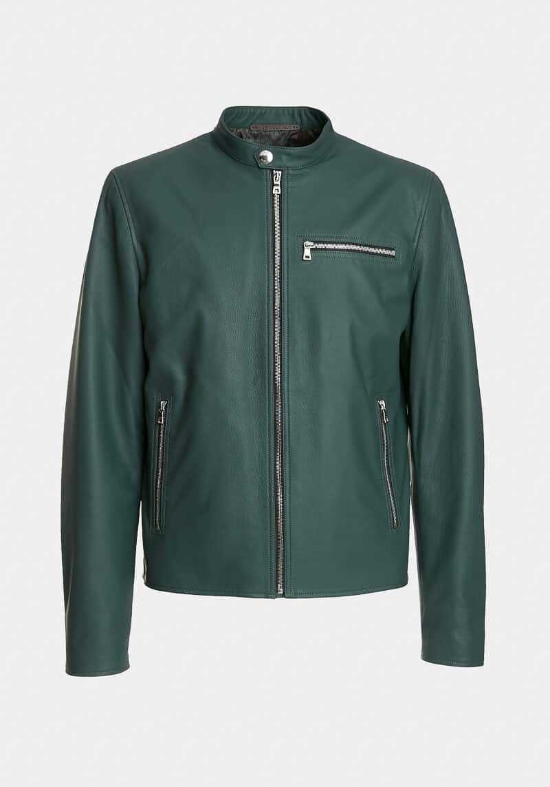 Connor-biker-jacket-elegant-pure-leather-lamb-green