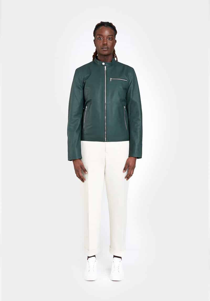 Connor-biker-jacket-elegant-epure-lambskin-green-face