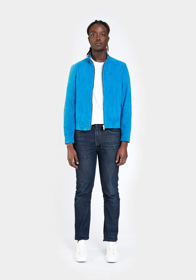 Harry-giacca-leggera-comfort-blouson-camoscio-velluto-blu-elettrico-faccia