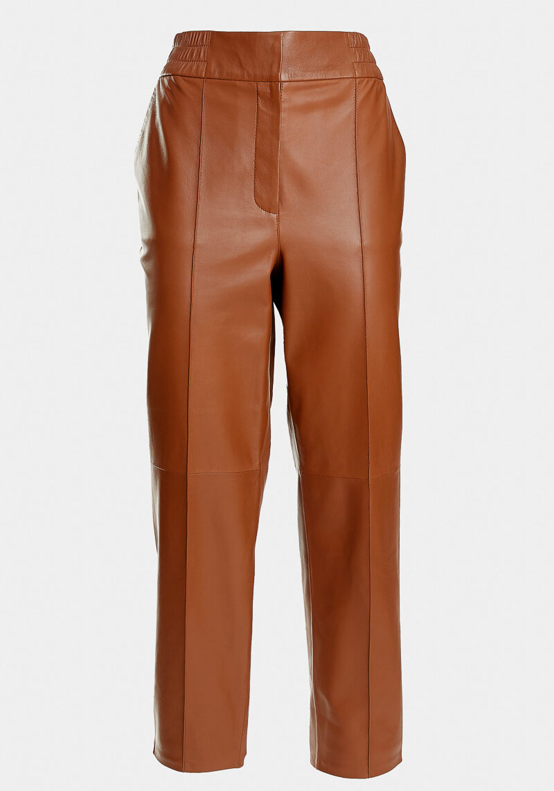 Cali-pantaloni-elegante-taglio-dritto-pelle-agnello-marrone