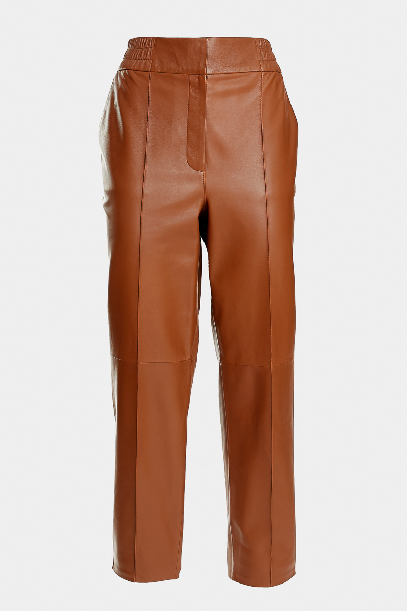 Cali-pantalon-elegant-coupe-droite-cuir-agneau-marron