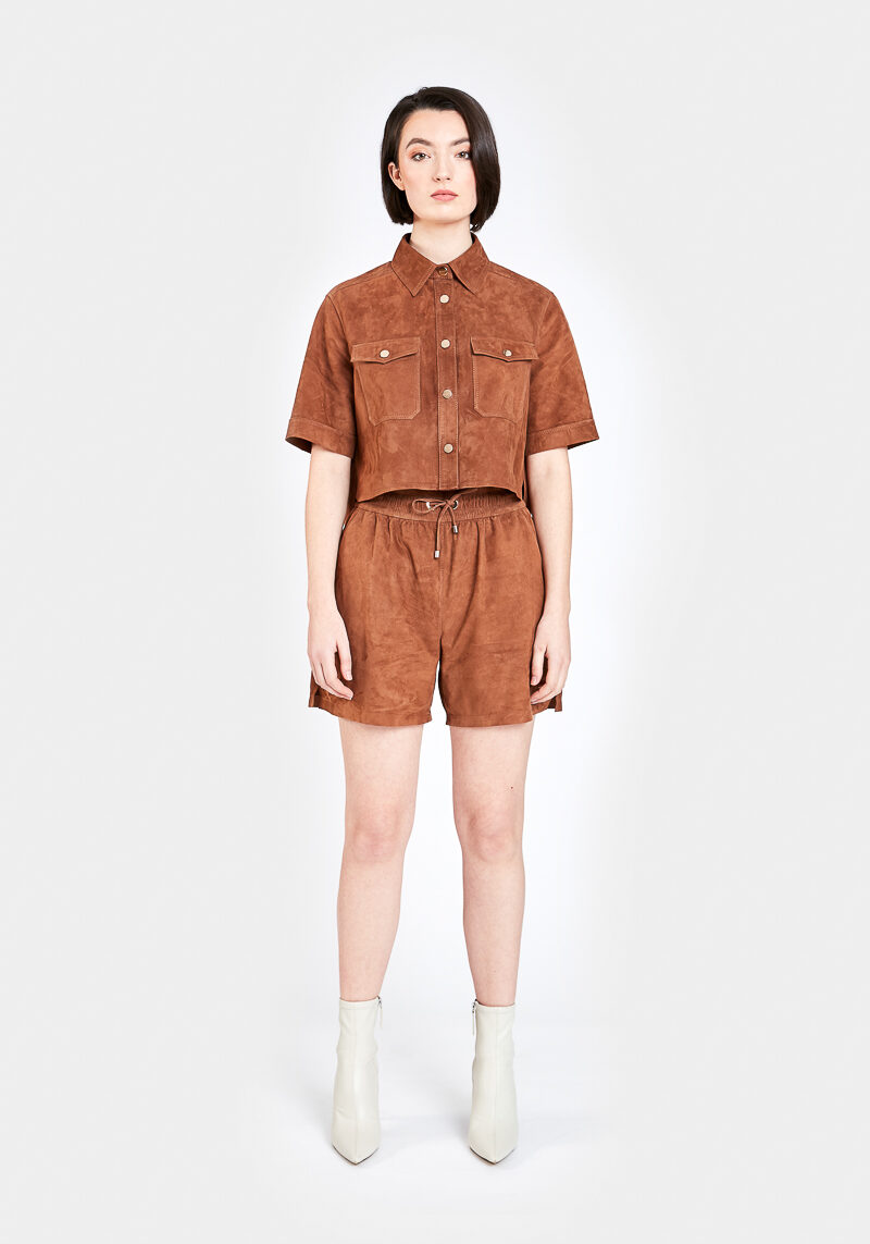 Cléa-shorts-comfort-suede-velvet-brown-face