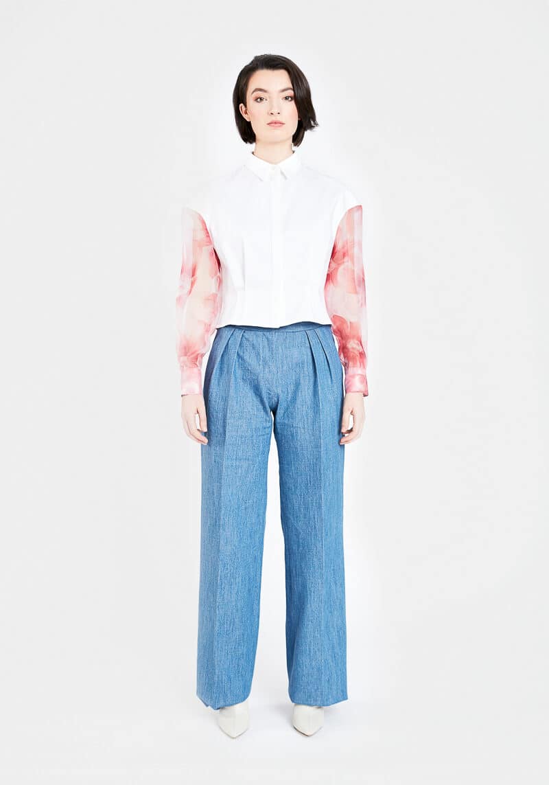 Loredana-pantalon-taille-haute-oversize-coton-bleu-face