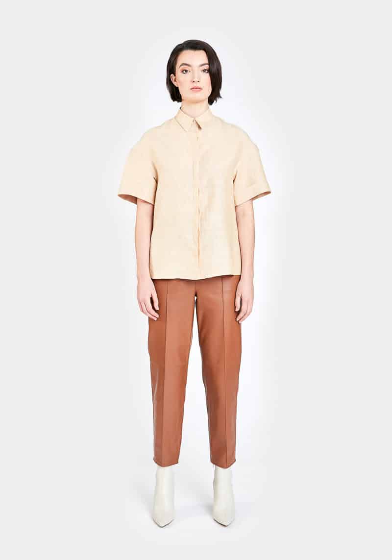 Gloria-camisa-elegante-lino-claro-beige-face