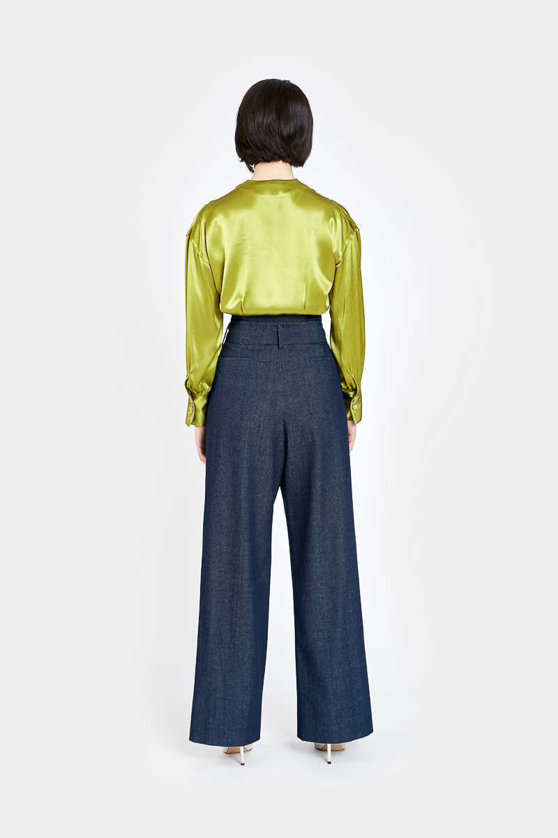 Lisa-pantalon-taille-haute-oversize-ceinture-coton-bleu-dos