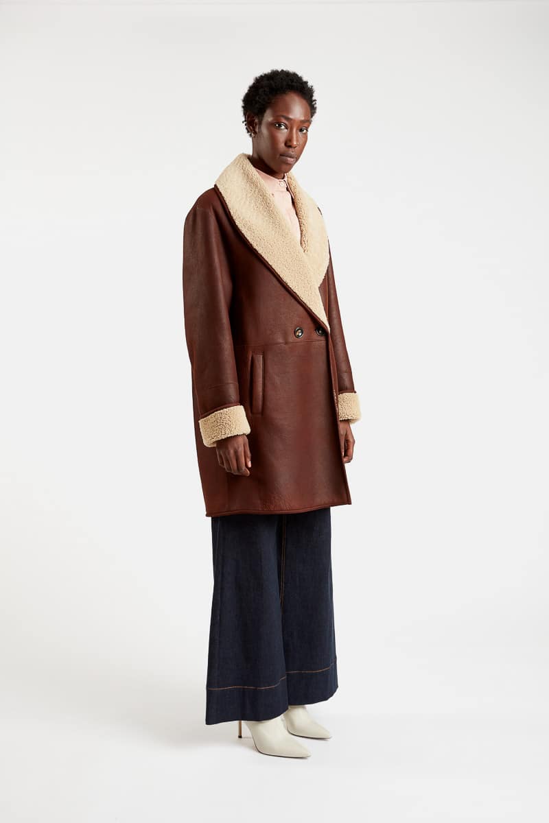 Denali-mid-length-coat-brown-beige-shawl-collar-pockets-cross-closure-buttons-lamb-shearling-shearling-leather-shearling-2