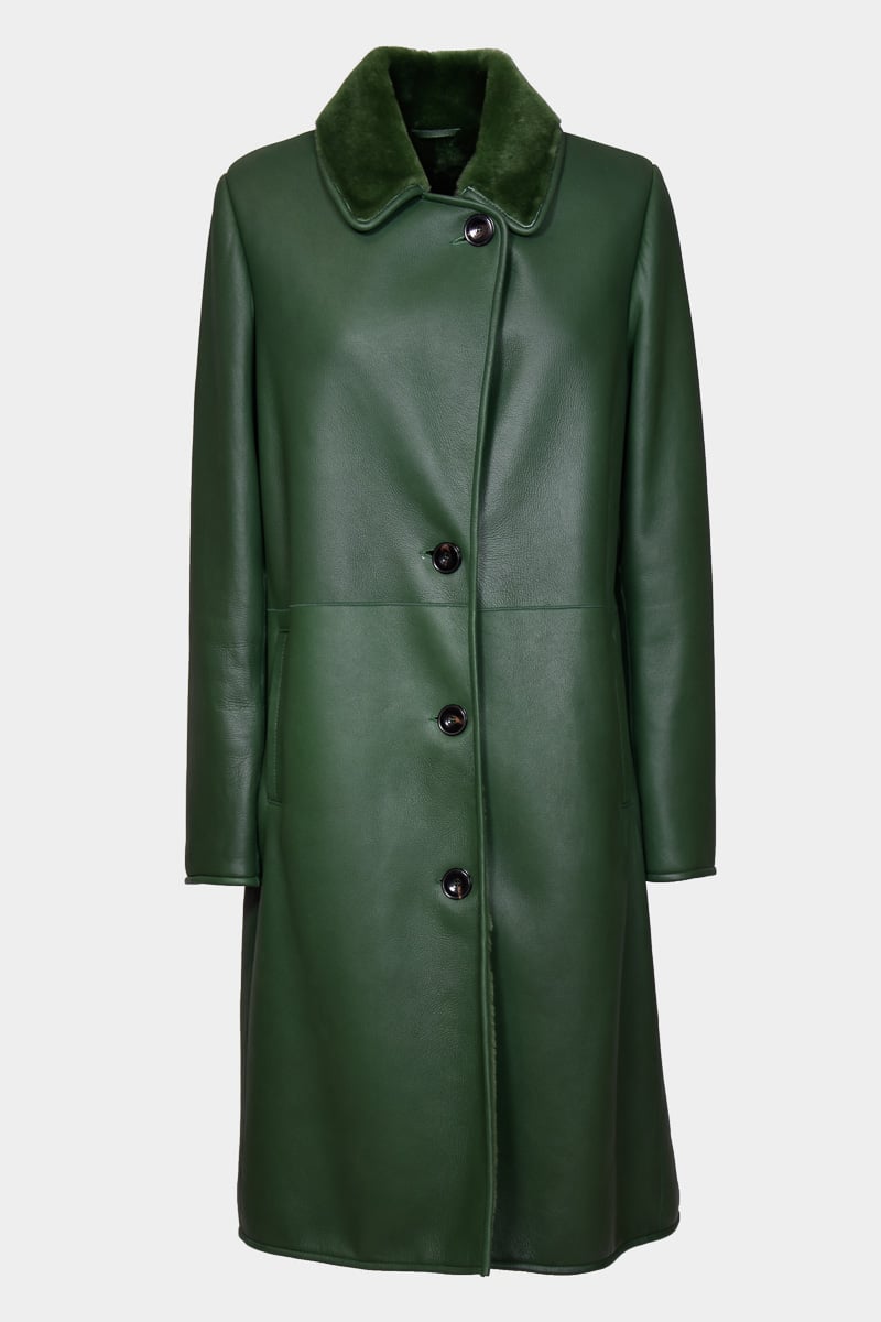 Libeccio-winter-coat-sheep-lamb-merino-returned-shearling-skins-buttons-pockets-collar-shirt-martingale-green-straight-0