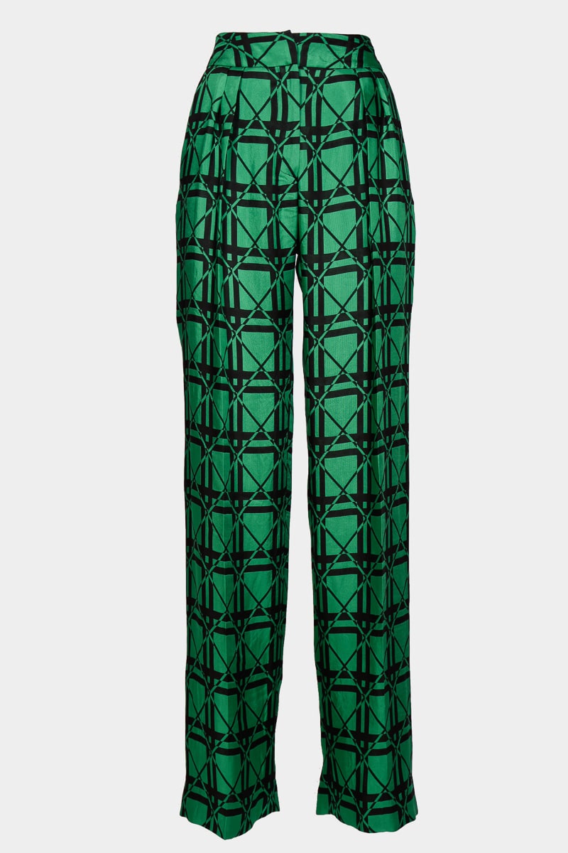 Loredana-wijde-rechte-broek-hoge-taille-plooien-zakken-viscose-print-groen-zwart-fluid