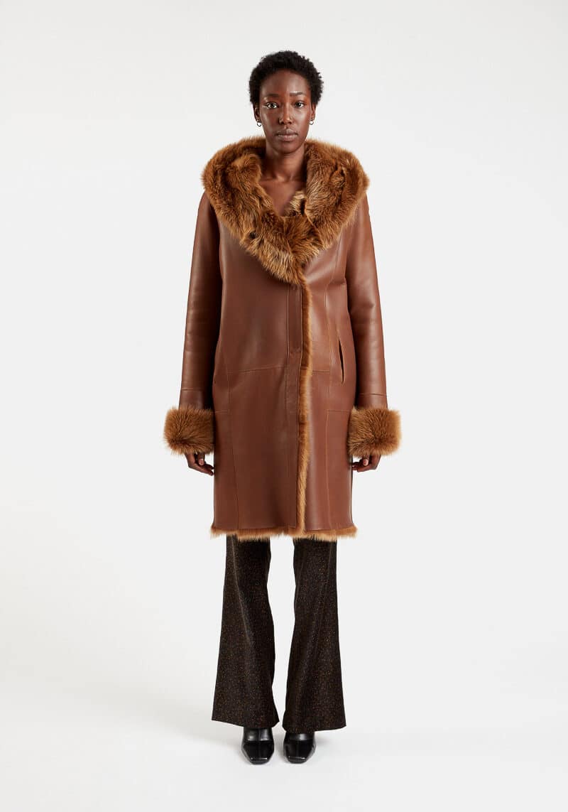 Veste agneau retourné femme new arrivals