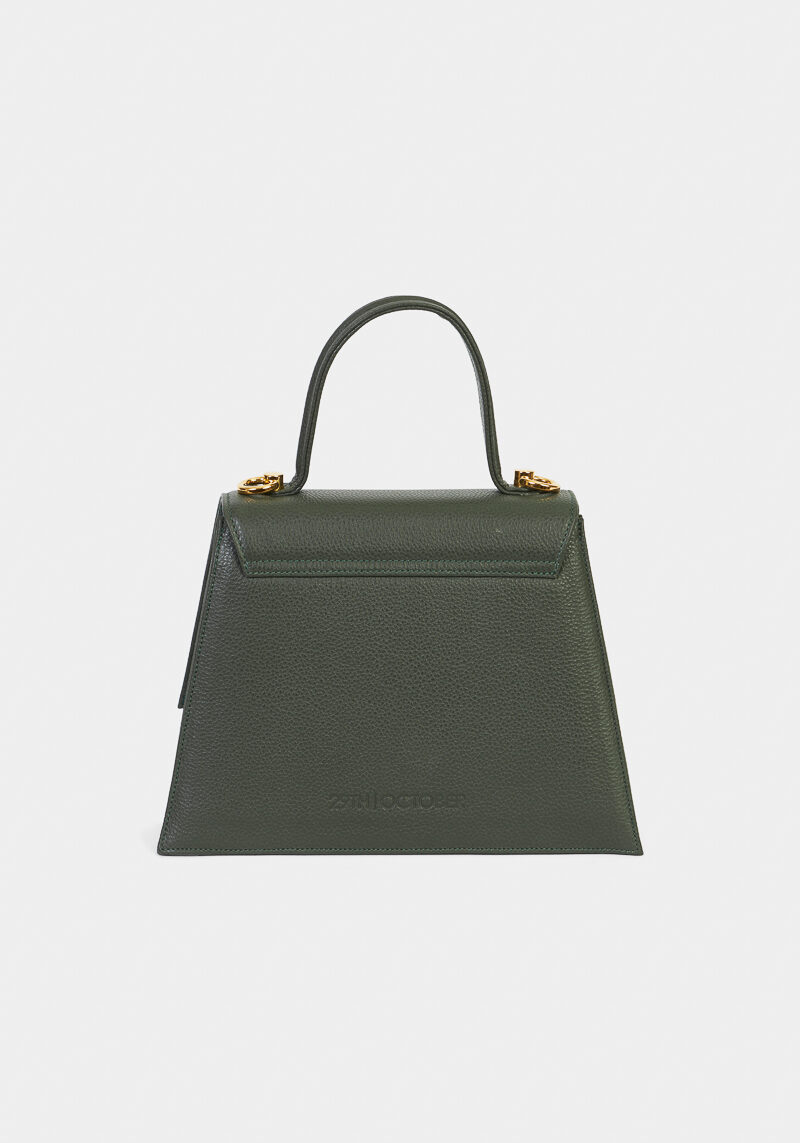 Artemis-mini-sac-a-main-cuir-grainé-pleine-fleur-vert-kaki