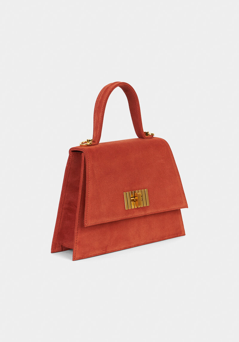 Artemis-mini-sac-a-main-cuir-veau-pleine-fleur-velours-rust-élégant