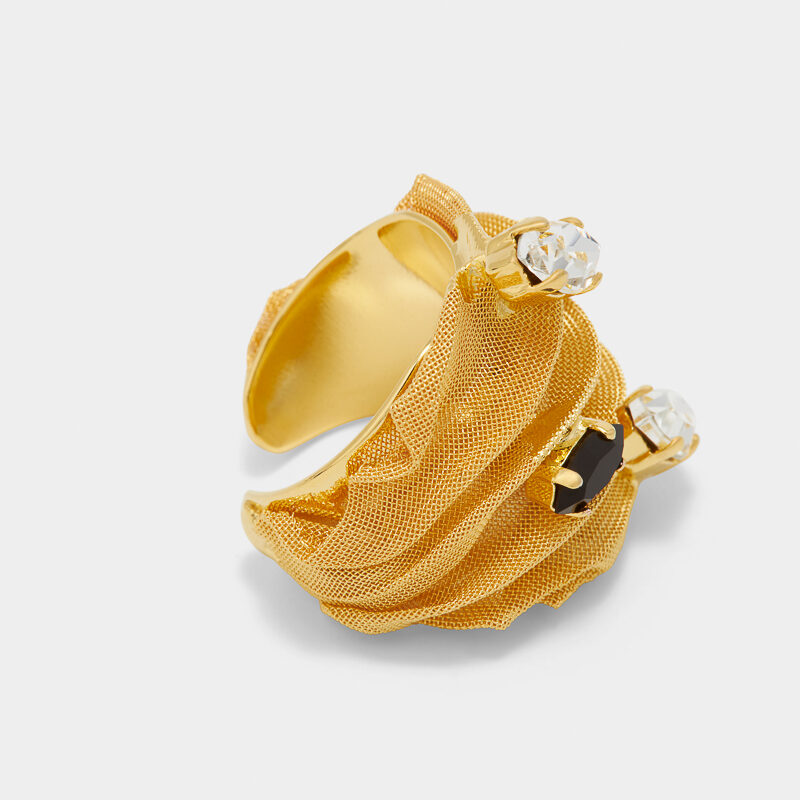 bague-plaqué-or-cristaux-swarovski-noir-blanc-design-luxe-ajustable