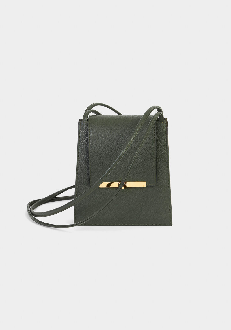 Luna-sac-a-main-cuir-veau-pleine-fleur-vert-unique-versatile-design-intemporel