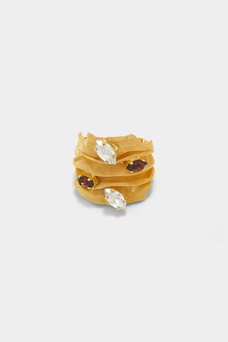 bague-plaqué-or-cristaux-swarovski-brun-blanc-design-luxe-ajustable-élégant