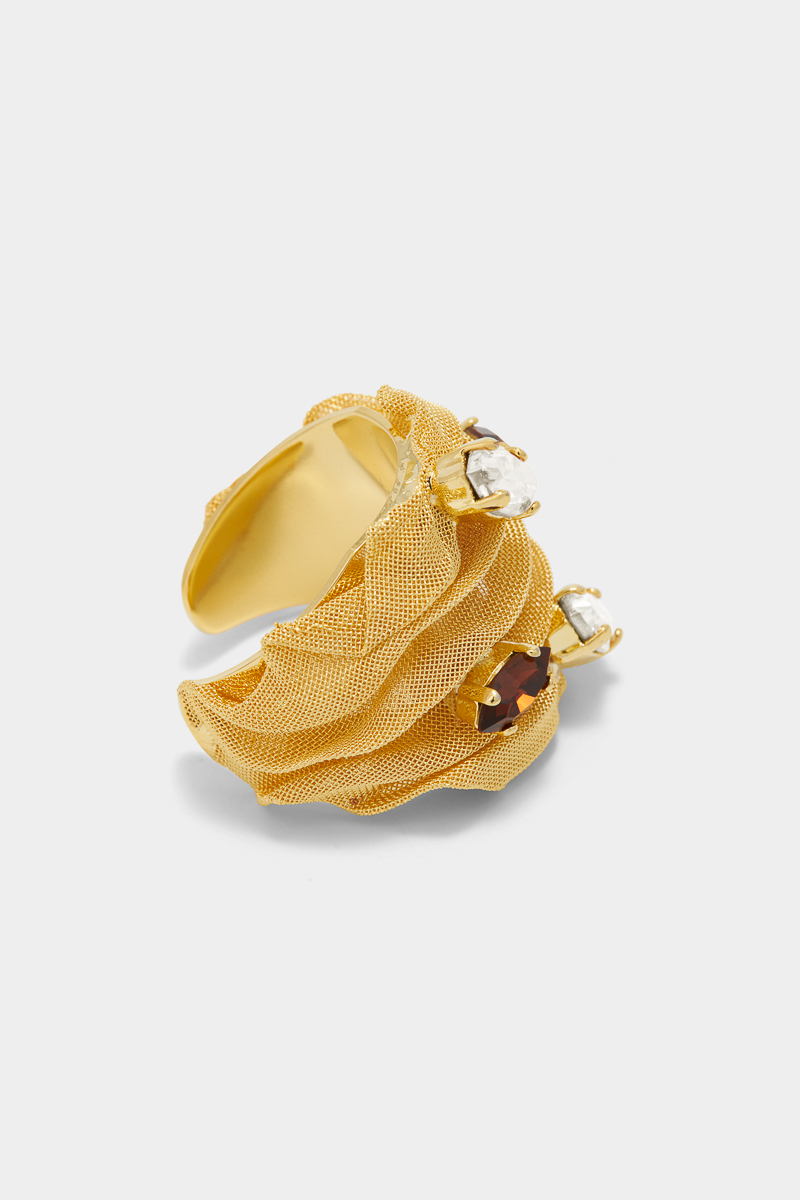 bague-plaqué-or-cristaux-swarovski-brun-blanc-design-luxe-ajustable