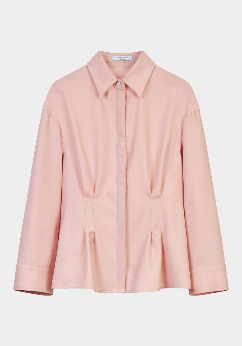 Mila-chemise-cachemire-rose-cintree-legere-douce-design-raffiné-intemporel