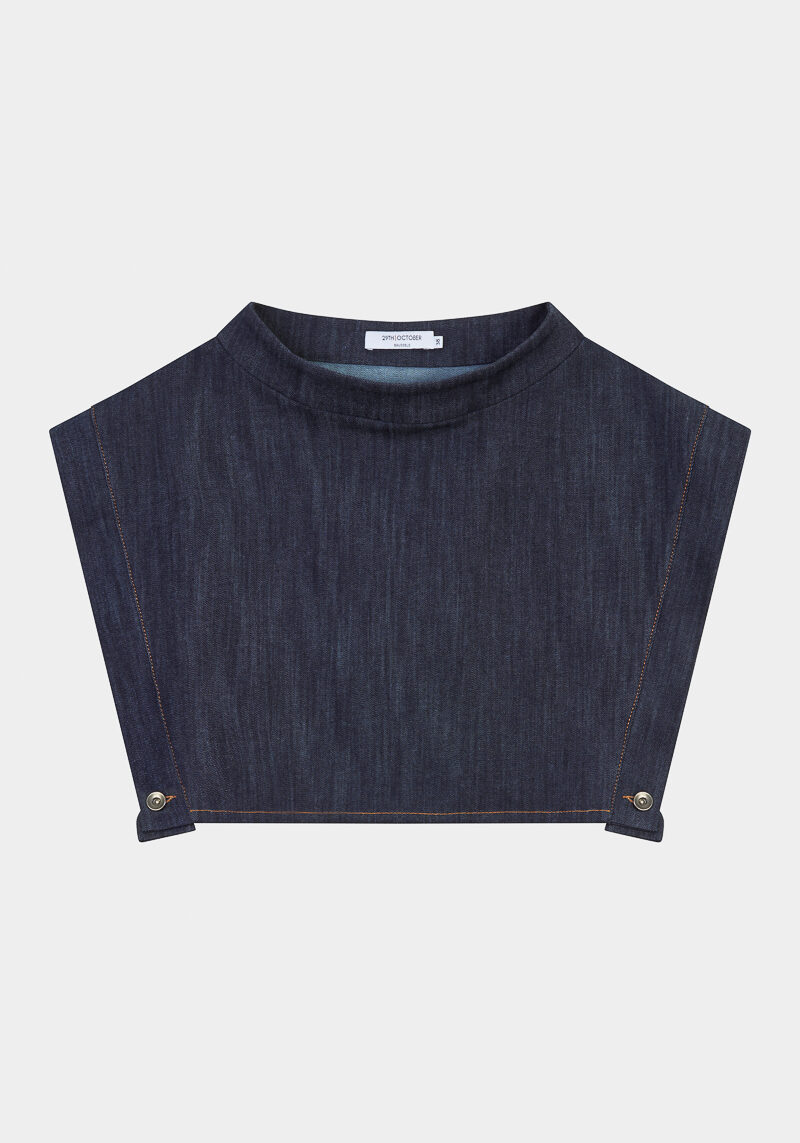 Naomie-cap-top-coton-denim-bleu-design-unique