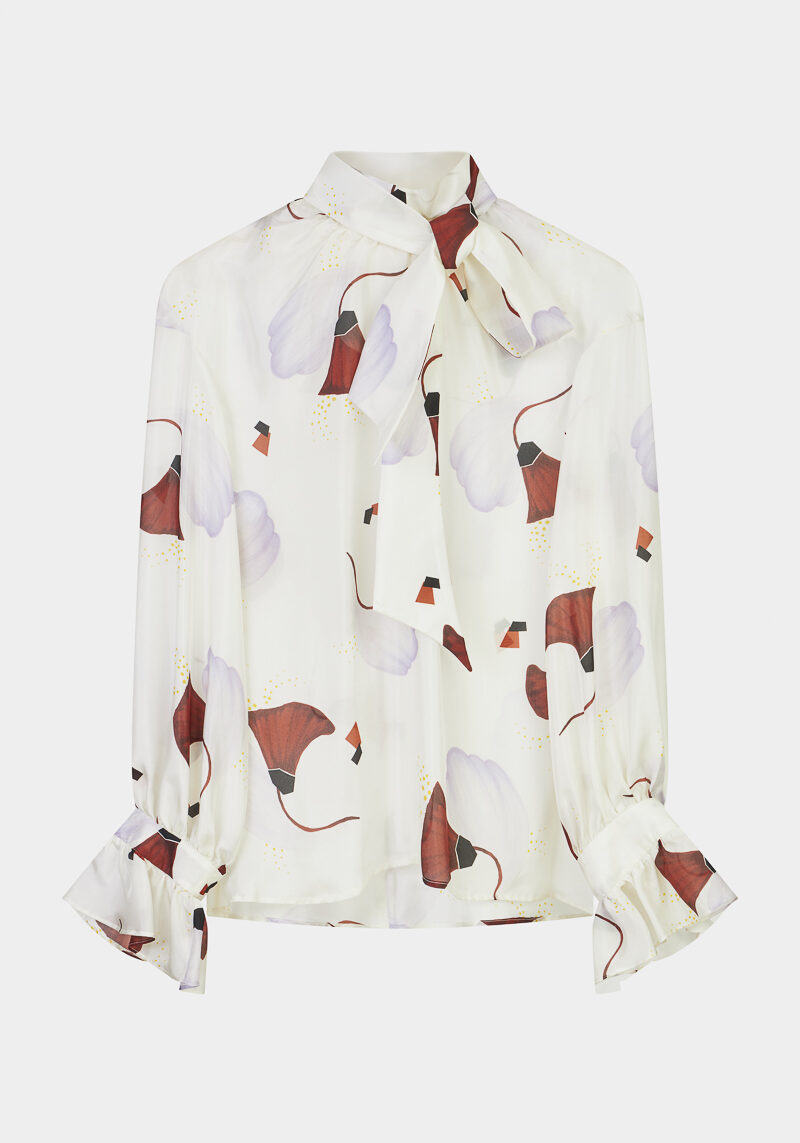 Rime-chemise-soie-beige-imprimée-poétique-raffinée-design-élégant-chic-créateur