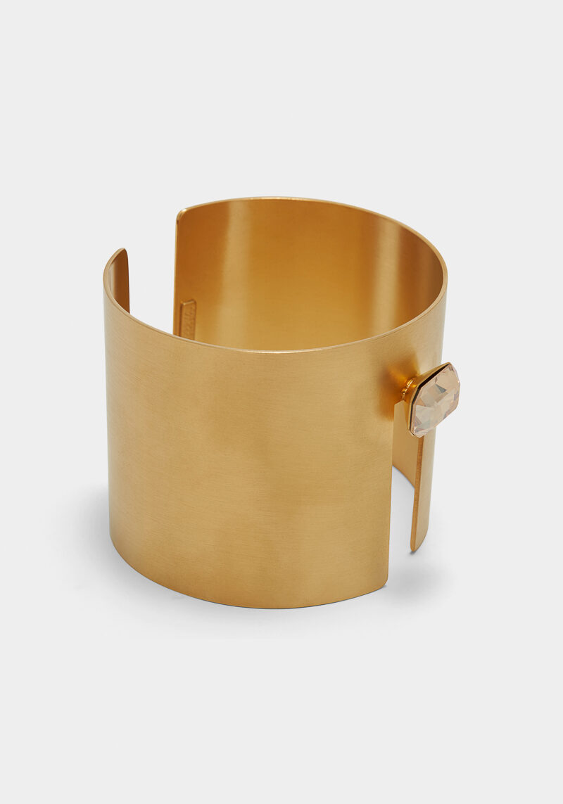 bracelet-manchette-plaqué-or-cristal-swarovski-champagne-épuré-élégant-design-luxe