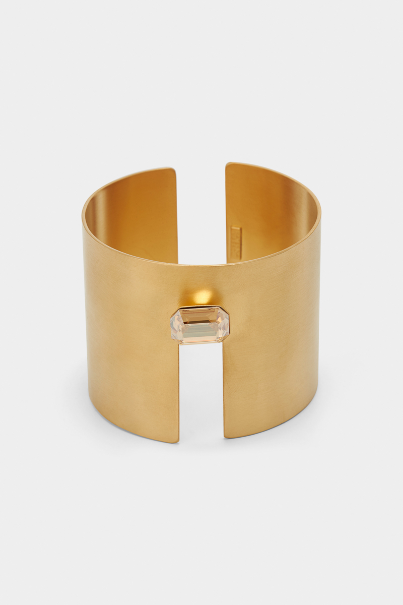 bracelet-manchette-plaqué-or-cristal-swarovski-champagne-épuré-élégant-design
