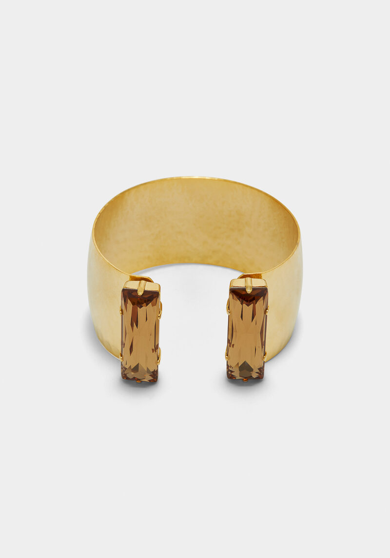 bracelet-plaqué-or-martelé-cristaux-swarovski-champagne-design-luxe